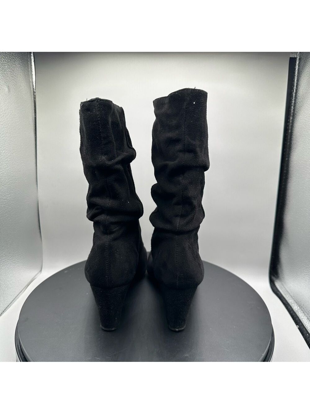 Botkier Skylar Slouched Bootie Pointed Toe Faux Suede Women 7.5 Black - Picture 5 of 9